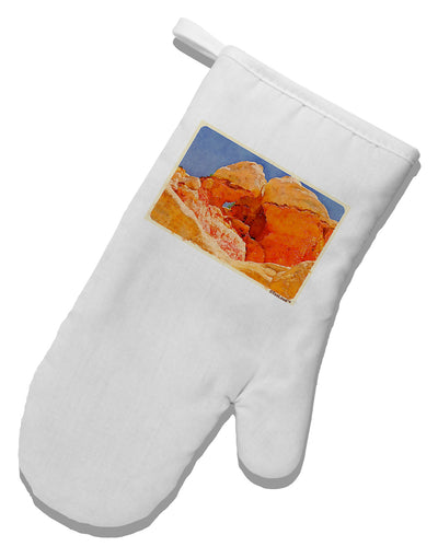 Desert Landscape Watercolor White Printed Fabric Oven Mitt-Oven Mitt-TooLoud-White-Davson Sales