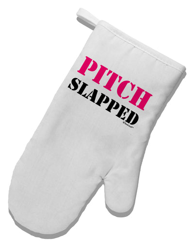 Pitch Slapped - Pink White Printed Fabric Oven Mitt-Oven Mitt-TooLoud-White-Davson Sales