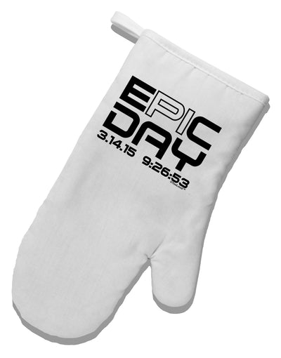 Epic Pi Day Text Design White Printed Fabric Oven Mitt by TooLoud-Oven Mitt-TooLoud-White-Davson Sales