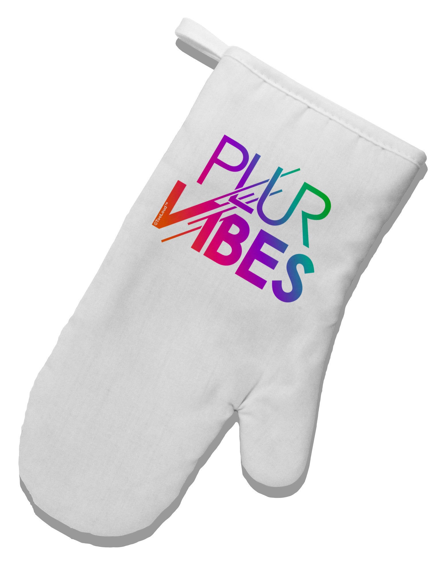 PLUR Vibes White Printed Fabric Oven Mitt-Oven Mitt-TooLoud-White-Davson Sales