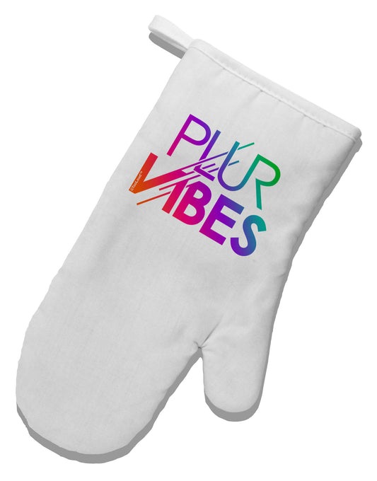 PLUR Vibes White Printed Fabric Oven Mitt-Oven Mitt-TooLoud-White-Davson Sales