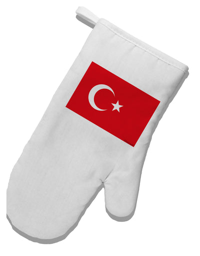 Turkey Flag White Printed Fabric Oven Mitt by TooLoud-Oven Mitt-TooLoud-White-Davson Sales