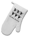 Nine Ladies Dancing Text White Printed Fabric Oven Mitt-Oven Mitt-TooLoud-White-Davson Sales