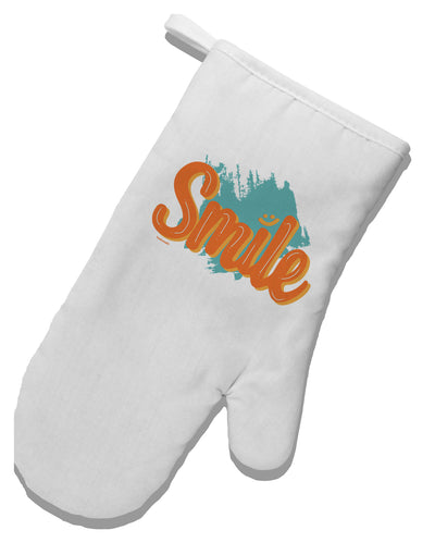 TooLoud Smile White Printed Fabric Oven Mitt-OvenMitts-TooLoud-Davson Sales