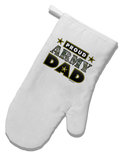 Proud Army Dad White Printed Fabric Oven Mitt-Oven Mitt-TooLoud-White-Davson Sales