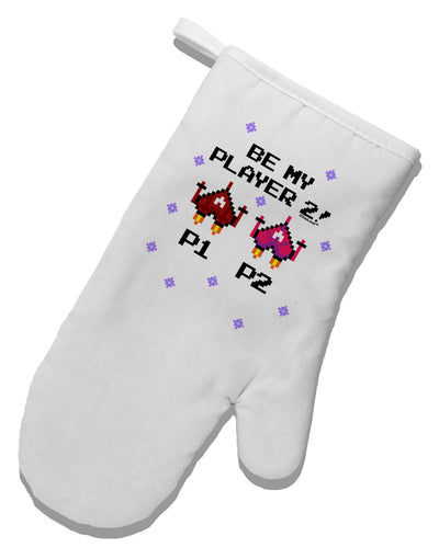 Be My Player 2 White Printed Fabric Oven Mitt-Oven Mitt-TooLoud-White-Davson Sales