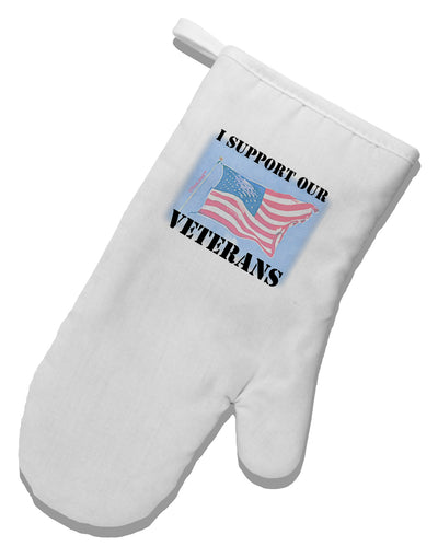 Support Our Veterans White Printed Fabric Oven Mitt-Oven Mitt-TooLoud-White-Davson Sales