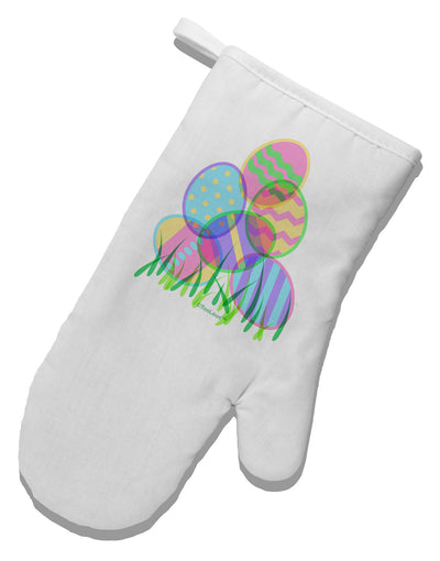 Gel Look Easter Eggs White Printed Fabric Oven Mitt-Oven Mitt-TooLoud-White-Davson Sales