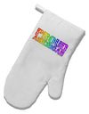 Proud American Rainbow Text White Printed Fabric Oven Mitt by TooLoud-Oven Mitt-TooLoud-White-Davson Sales