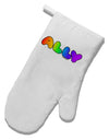 LGBT Ally Rainbow Text White Printed Fabric Oven Mitt by TooLoud-Oven Mitt-TooLoud-White-Davson Sales