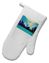 Chicago Skyline Watercolor White Printed Fabric Oven Mitt-Oven Mitt-TooLoud-White-Davson Sales