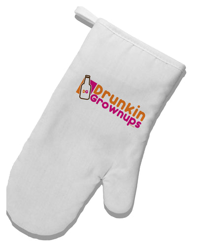 Drunken Grown ups Funny Drinking White Printed Fabric Oven Mitt by TooLoud-Oven Mitt-TooLoud-White-Davson Sales