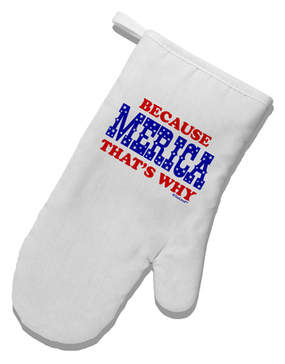 Because Merica That's Why White Printed Fabric Oven Mitt-Oven Mitt-TooLoud-White-Davson Sales