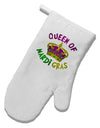 Queen Of Mardi Gras White Printed Fabric Oven Mitt-Oven Mitt-TooLoud-White-Davson Sales