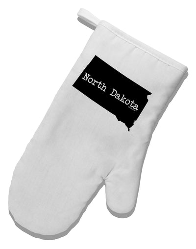 North Dakota - United States Shape White Printed Fabric Oven Mitt by TooLoud-Oven Mitt-TooLoud-White-Davson Sales