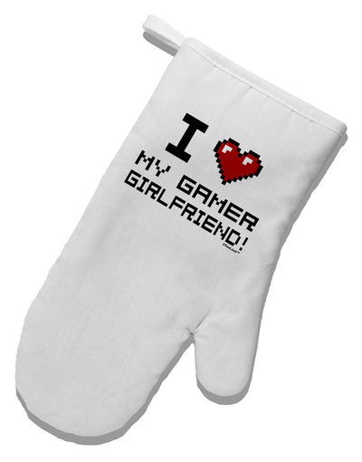 I Heart My Gamer Girlfriend White Printed Fabric Oven Mitt-Oven Mitt-TooLoud-White-Davson Sales