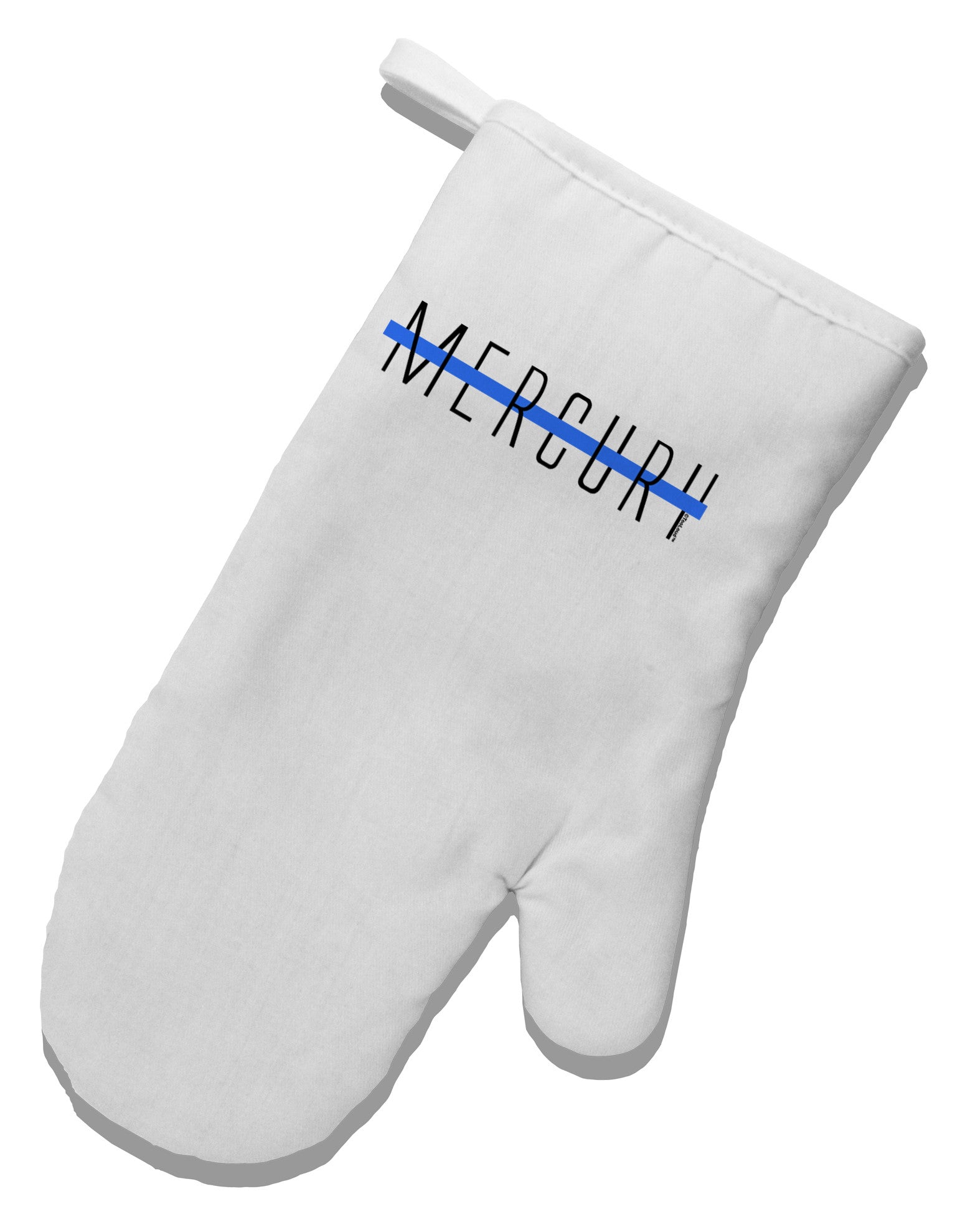 Planet Mercury Text Only White Printed Fabric Oven Mitt by TooLoud-Oven Mitt-TooLoud-White-Davson Sales