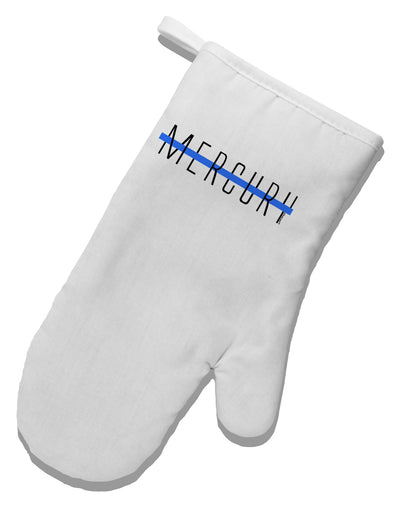 Planet Mercury Text Only White Printed Fabric Oven Mitt by TooLoud-Oven Mitt-TooLoud-White-Davson Sales