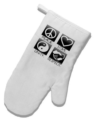 PLUR Squares BnW White Printed Fabric Oven Mitt-Oven Mitt-TooLoud-White-Davson Sales