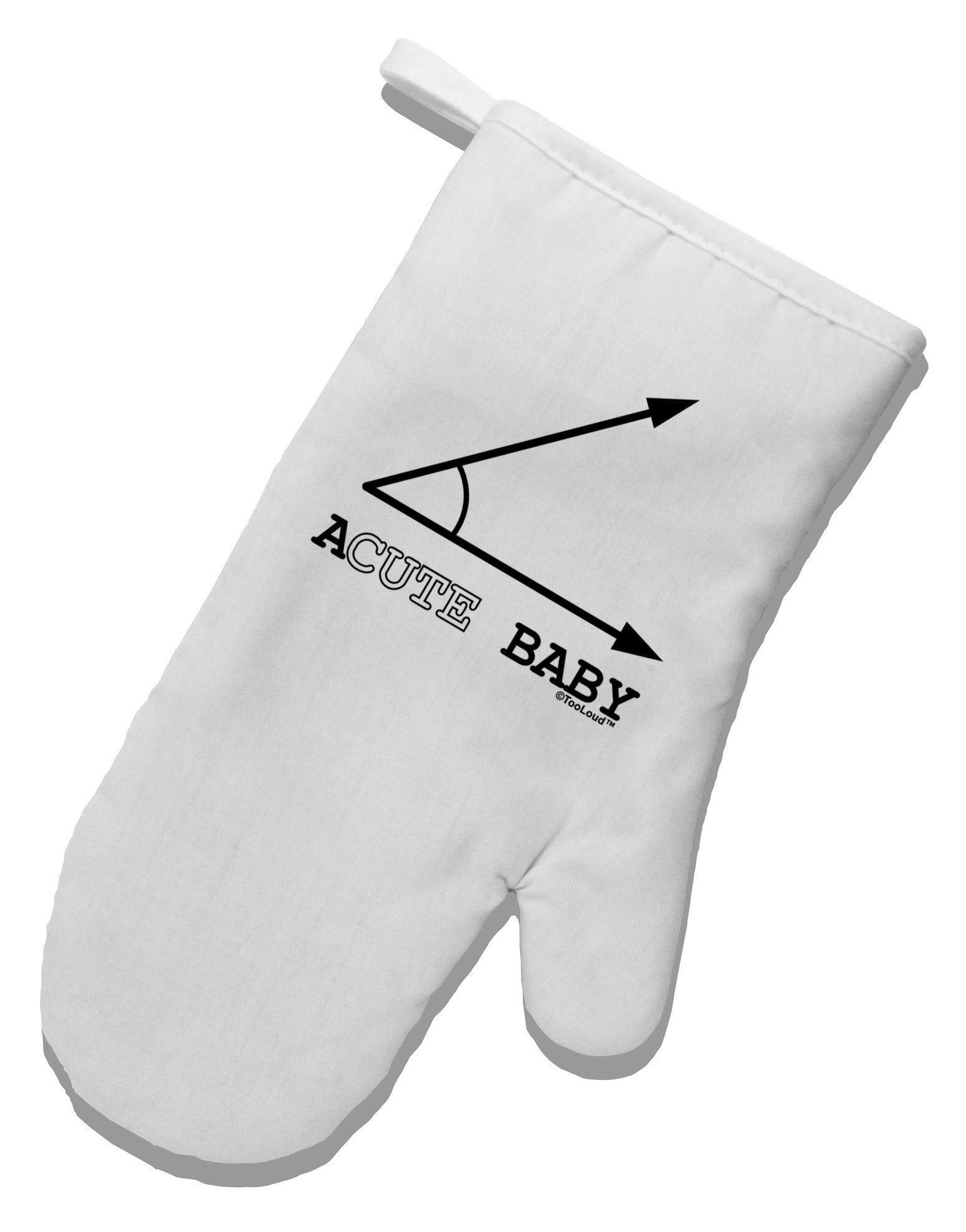 Acute Baby White Printed Fabric Oven Mitt-Oven Mitt-TooLoud-White-Davson Sales