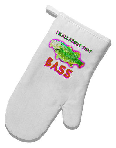 All About That Bass Fish Watercolor White Printed Fabric Oven Mitt-Oven Mitt-TooLoud-White-Davson Sales