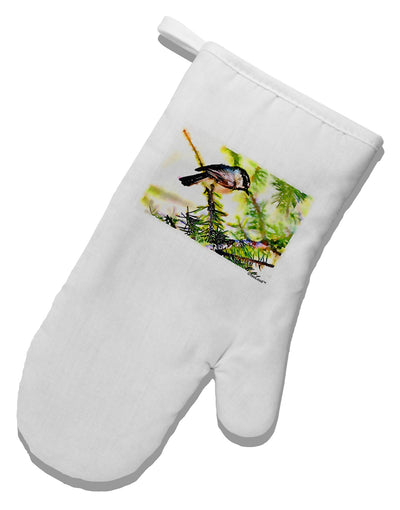 CO Chickadee Watercolor White Printed Fabric Oven Mitt-Oven Mitt-TooLoud-White-Davson Sales