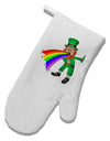 Puking Rainbow Leprechaun White Printed Fabric Oven Mitt-Oven Mitt-TooLoud-White-Davson Sales