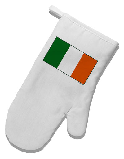 Irish Flag - Flag of Ireland White Printed Fabric Oven Mitt-Oven Mitt-TooLoud-White-Davson Sales