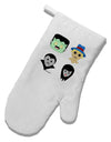 Cute Pixel Monsters White Printed Fabric Oven Mitt-Oven Mitt-TooLoud-White-Davson Sales