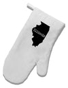 Illinois - United States Shape White Printed Fabric Oven Mitt-Oven Mitt-TooLoud-White-Davson Sales