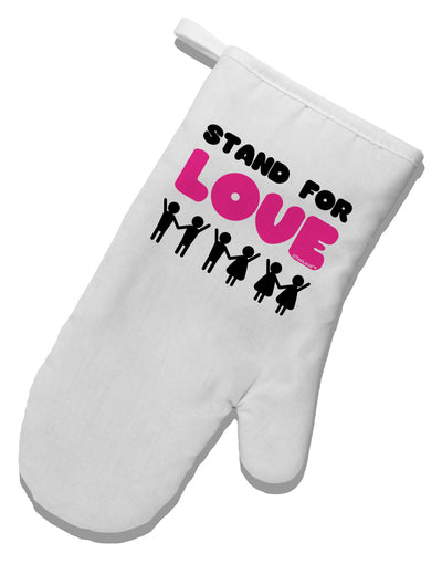 Stand For Love Pink White Printed Fabric Oven Mitt-Oven Mitt-TooLoud-White-Davson Sales