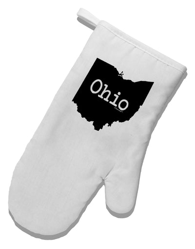 Ohio - United States Shape White Printed Fabric Oven Mitt by TooLoud-Oven Mitt-TooLoud-White-Davson Sales