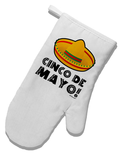 Sombrero Design - Cinco de Mayo White Printed Fabric Oven Mitt by TooLoud-Oven Mitt-TooLoud-White-Davson Sales