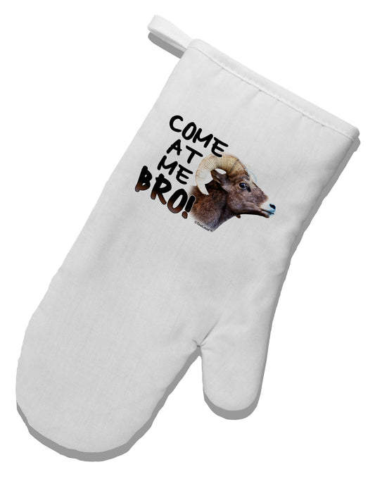 Come At Me Bro Big Horn White Printed Fabric Oven Mitt-Oven Mitt-TooLoud-White-Davson Sales