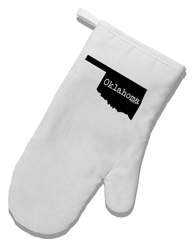 Oklahoma - United States Shape White Printed Fabric Oven Mitt by TooLoud-Oven Mitt-TooLoud-White-Davson Sales