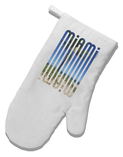 Miami Beach View Mirage White Printed Fabric Oven Mitt-Oven Mitt-TooLoud-White-Davson Sales