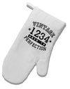 Personalized Vintage Birth Year Distressed White Printed Fabric Oven Mitt by TooLoud-Oven Mitt-TooLoud-White-Davson Sales