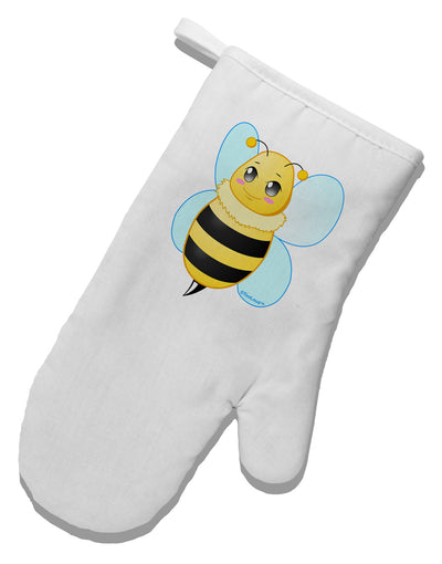 Cute Bee White Printed Fabric Oven Mitt-Oven Mitt-TooLoud-White-Davson Sales