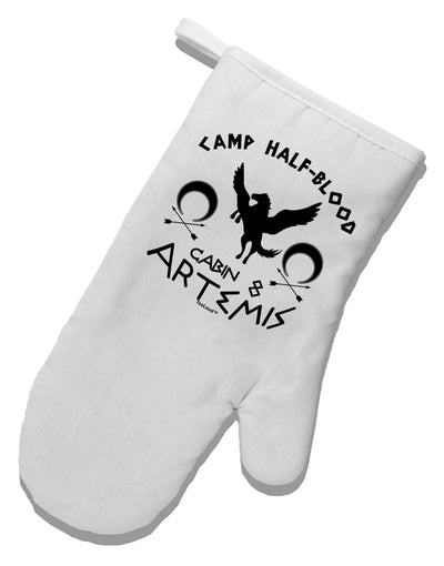 Camp Half Blood Cabin 8 Artemis White Printed Fabric Oven Mitt by TooLoud-Oven Mitt-TooLoud-White-Davson Sales