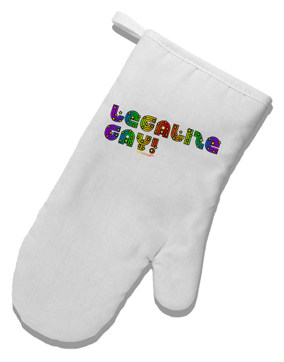 Legalize Gay - Rainbow White Printed Fabric Oven Mitt-Oven Mitt-TooLoud-White-Davson Sales