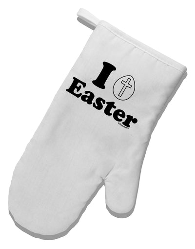 I Egg Cross Easter Design White Printed Fabric Oven Mitt by TooLoud-Oven Mitt-TooLoud-White-Davson Sales