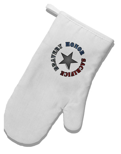 Honor Sacrifice Bravery White Printed Fabric Oven Mitt by TooLoud-Oven Mitt-TooLoud-White-Davson Sales