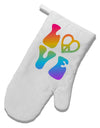 Peace and Love - Peace Heart Love White Printed Fabric Oven Mitt-Oven Mitt-TooLoud-White-Davson Sales