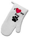 I Heart My Pug White Printed Fabric Oven Mitt by TooLoud-Oven Mitt-TooLoud-White-Davson Sales