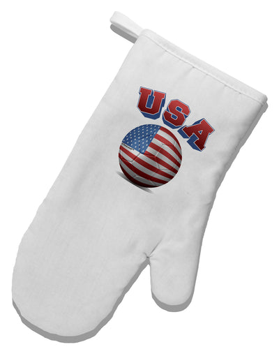 Soccer Ball Flag - USA White Printed Fabric Oven Mitt-Oven Mitt-TooLoud-White-Davson Sales