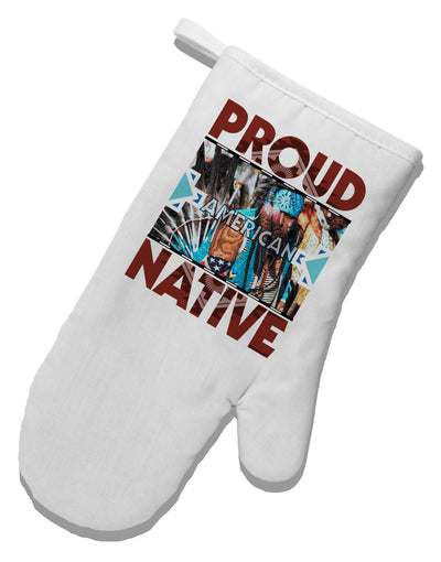 Proud Native American White Printed Fabric Oven Mitt-Oven Mitt-TooLoud-White-Davson Sales