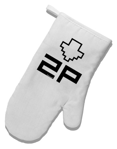 Player Two Selection Icon White Printed Fabric Oven Mitt-Oven Mitt-TooLoud-White-Davson Sales