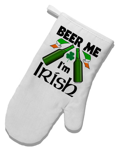 Beer Me I'm Irish White Printed Fabric Oven Mitt-Oven Mitt-TooLoud-White-Davson Sales