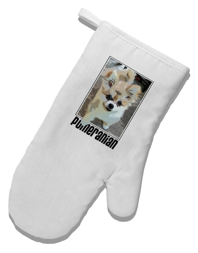 Pomeranian Step Out White Printed Fabric Oven Mitt by TooLoud-Oven Mitt-TooLoud-White-Davson Sales