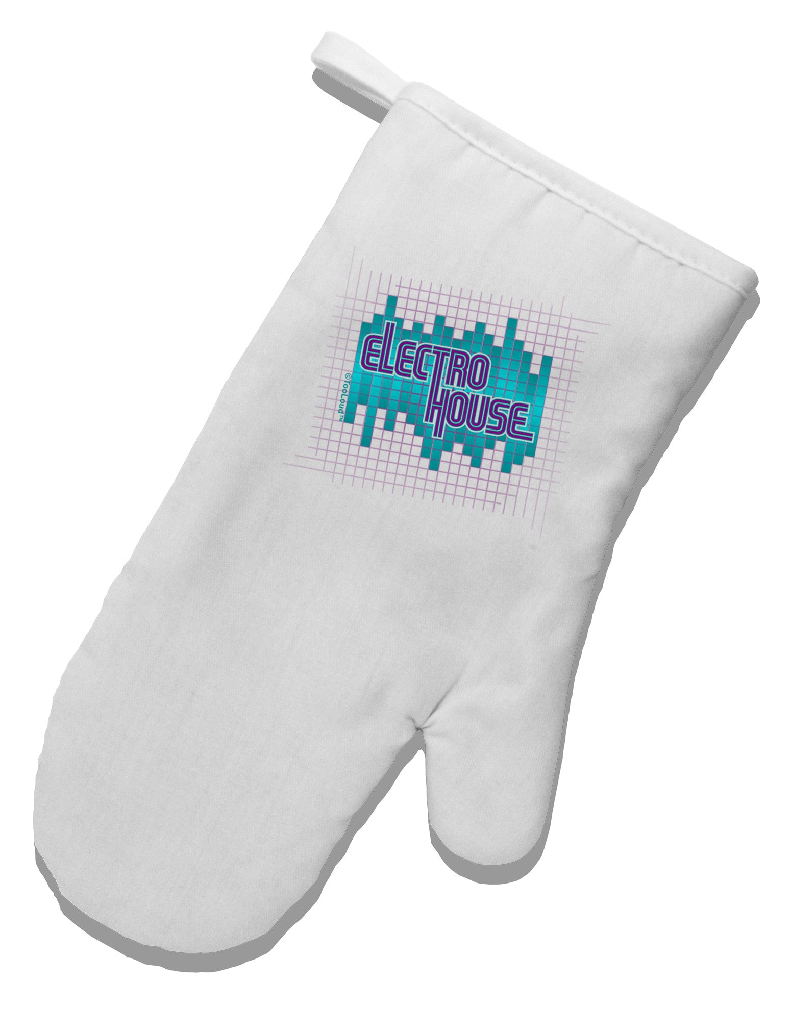 Electro House Equalizer White Printed Fabric Oven Mitt-Oven Mitt-TooLoud-White-Davson Sales
